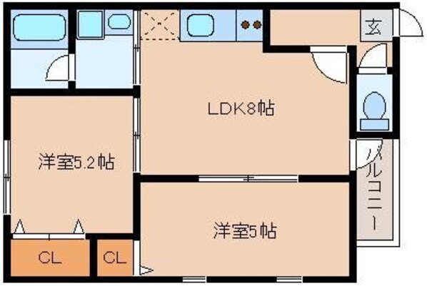 箱崎九大前駅 徒歩2分 2階の物件間取画像